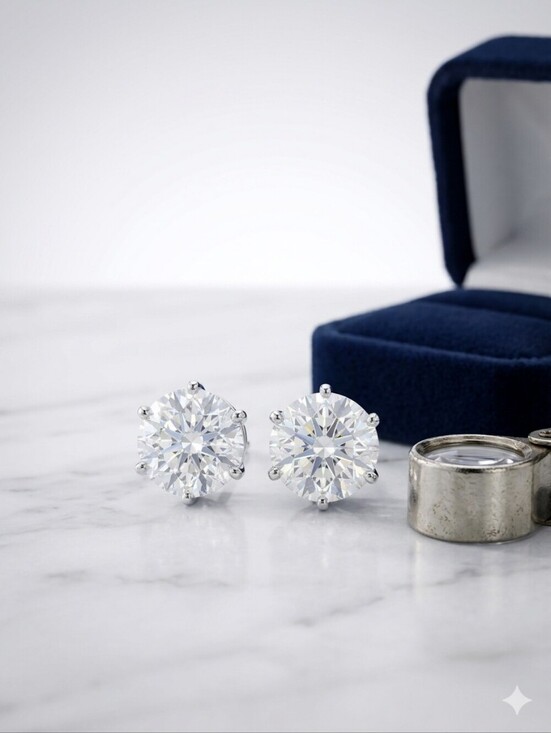 Moissanite Jewelry - Moissanite 4.0CTW NWT 925 Silver Stud Earrings With GRA